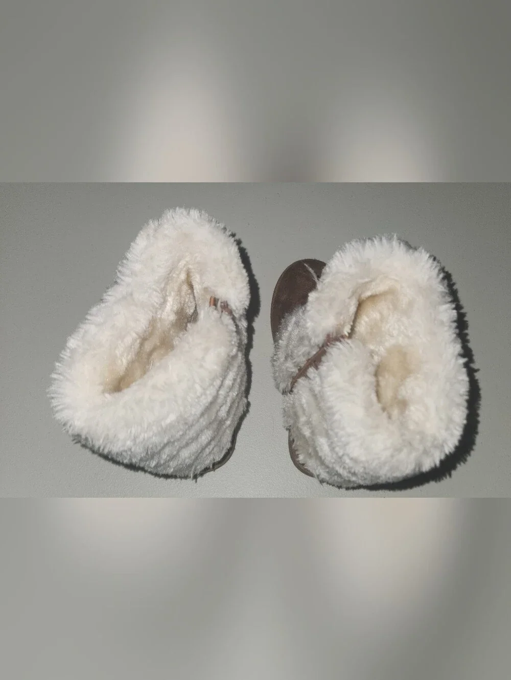 Kids Faux Fur Trim Brown Suede Winter Boots - Cream Fur Size 12 Toddler